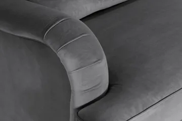 Howard soffa utan divan & schäslong Bloomington Howard Classic Sammetssoffa 3-sits Vera 2, Grå Sammet - Möbler - Soffa - 3 sits soffa