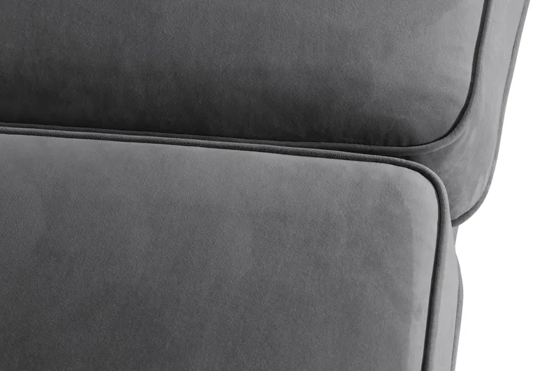 Howard soffa utan divan & schäslong Bloomington Howard Classic Sammetssoffa 3-sits Vera 2, Grå Sammet - Möbler - Soffa - 3 sits soffa