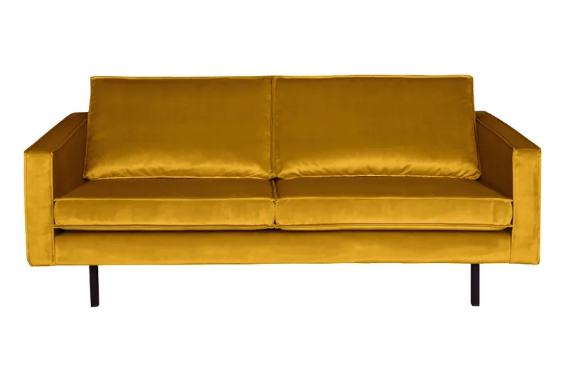 Lissbon 2,5-sits Sammetssoffa - Ockra - Möbler - Soffa - Sammetssoffa