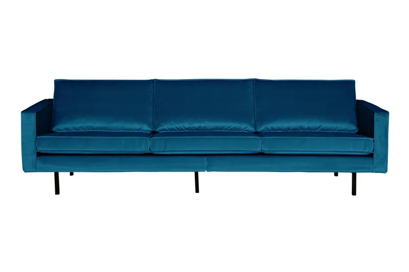 Lissbon 3-sits Sammetssoffa - Blå - Möbler - Soffa - Sammetssoffa
