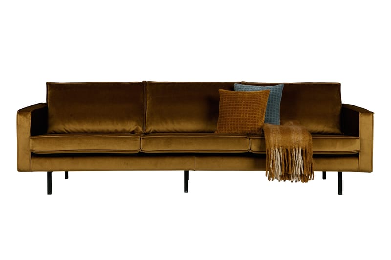 Lissbon 3-sits Sammetssoffa - Gul - Möbler - Soffa - Sammetssoffa