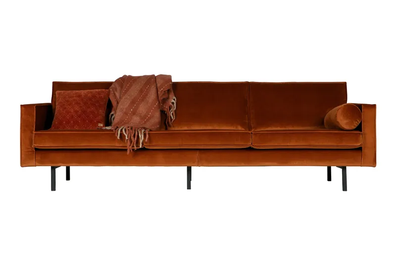 Lissbon 3-sits Sammetssoffa - Rost - Möbler - Soffa - Sammetssoffa