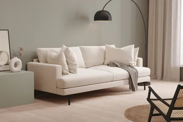 Menard 4-sits Djup Sammetssoffa - Krämvit - Möbler - Soffa - Sammetssoffa