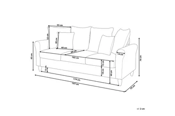 Paretti Soffa Sammet - Svart - Möbler - Soffa - Sammetssoffa