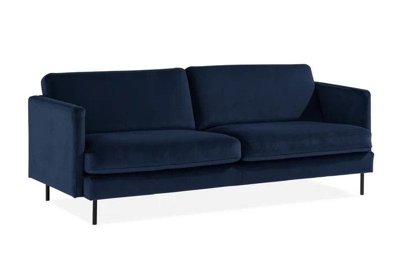 Teodin Sammetssoffa 3-sits - Blå - Möbler - Soffa - Sammetssoffa