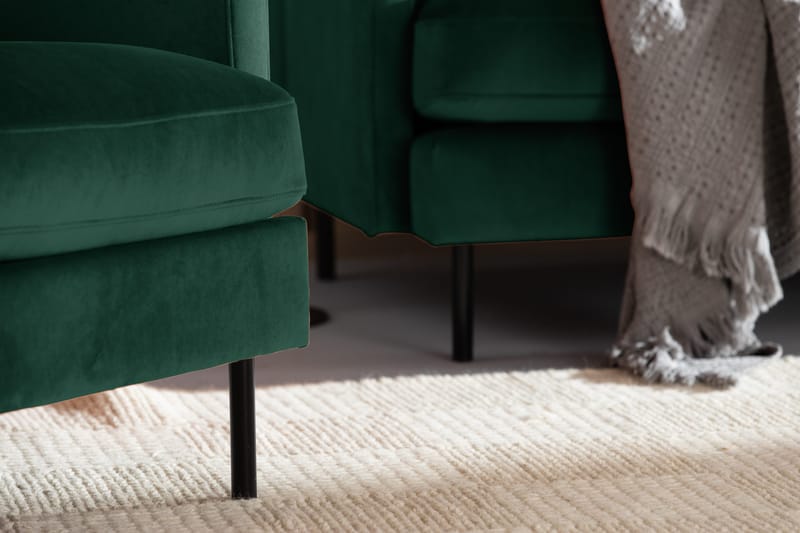 Teodin Sammetssoffa 3-sits - Grön - Möbler - Soffa - Sammetssoffa