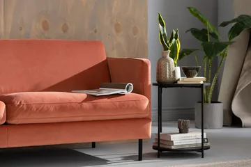 Teodin Sammetssoffa 3-sits - Rosa - Möbler - Soffa - Sammetssoffa