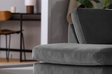Teodin U-soffa med Divan Sammet Höger - Ljusgrå - Möbler - Soffa - Sammetssoffa