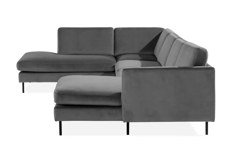 Teodin U-soffa med Divan Sammet Höger - Ljusgrå - Möbler - Soffa - Sammetssoffa