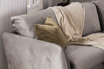 Trend 3-sits Rektangulär Sammetssoffa med Svängda Armstöd - Taupe - Möbler - Soffa - Sammetssoffa
