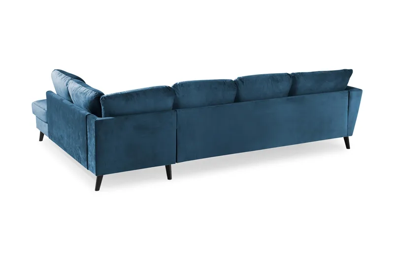 Trend 4-sits Högervänd U-formad Soffa med Divan och Schäslong i Sammet - Blå - Möbler - Soffa - Sammetssoffa