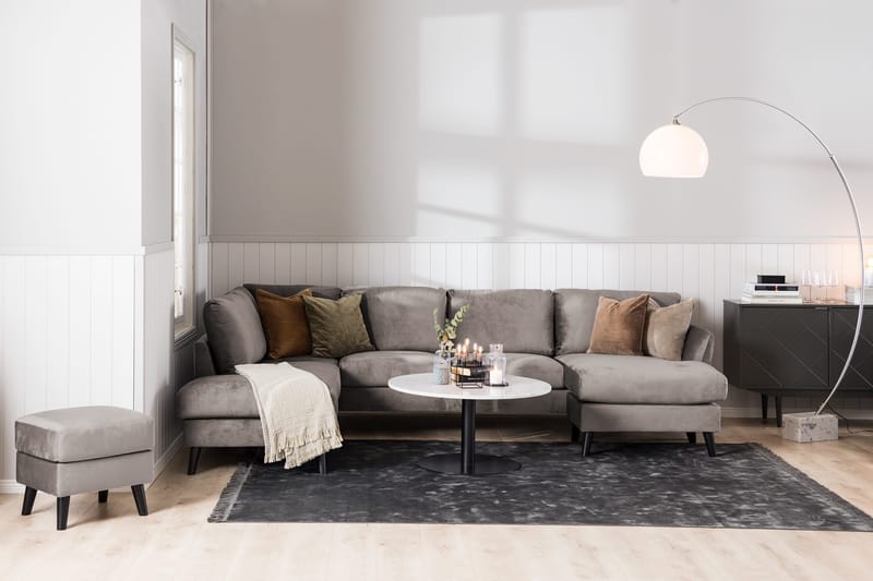 Trend 4-sits Högervänd U-formad Soffa med Divan och Schäslong i Sammet - Brun - Möbler - Soffa - Sammetssoffa