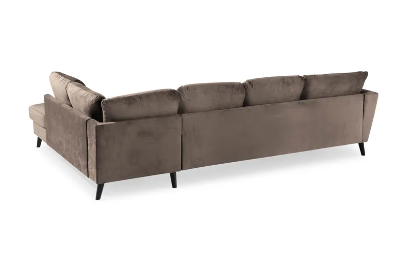 Trend 4-sits Högervänd U-formad Soffa med Divan och Schäslong i Sammet - Brun - Möbler - Soffa - Sammetssoffa