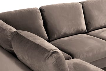 Trend 4-sits Vänstervänd U-formad Soffa med Divan och Schäslong i Sammet - Brun - Möbler - Soffa - Sammetssoffa