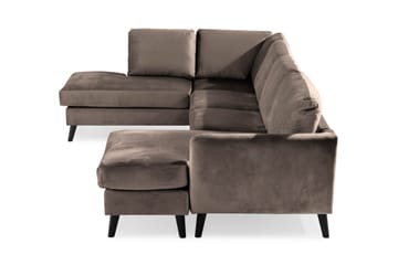 Trend 4-sits Vänstervänd U-formad Soffa med Divan och Schäslong i Sammet - Brun - Möbler - Soffa - Sammetssoffa