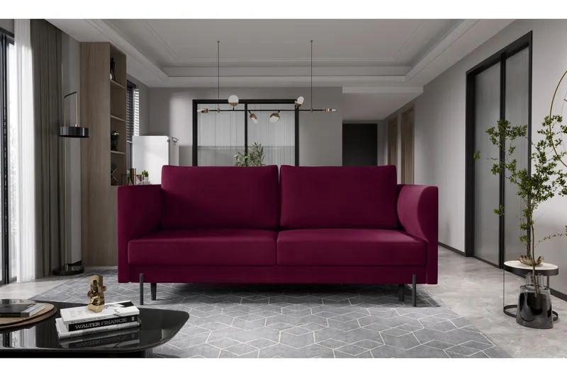 Zerlo 3-sits Soffa - Rosa - Möbler - Soffa - Sammetssoffa