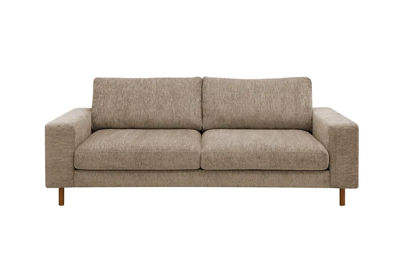 Scandi Djup 3-sits Soffa i Chenille - Mörkbeige - Möbler - Soffa - Sammetssoffa