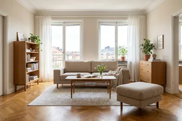 Scandi Djup 3-sits Soffa i Tyg - Beige - Möbler - Soffa - 3 sits soffa