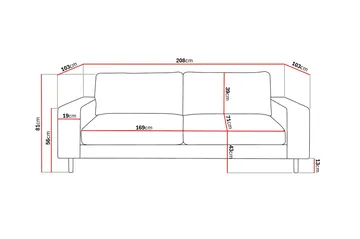 Scandi Djup 3-sits Soffa i Tyg - Beige - Möbler - Soffa - 3 sits soffa