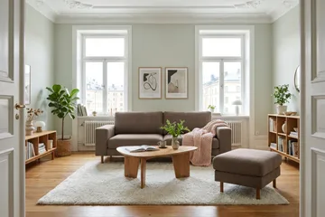 Scandi Djup 3-sits Soffa i Tyg - Mörkbrun - Möbler - Soffa - 3 sits soffa