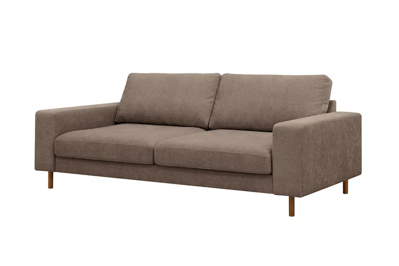 Scandi Djup 3-sits Soffa i Tyg - Mörkbrun - Möbler - Soffa - 3 sits soffa