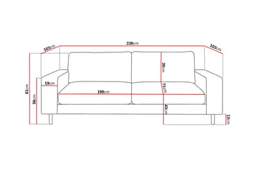 Scandi Djup 4-sits Soffa i Chenille - Grå - Möbler - Soffa - Sammetssoffa
