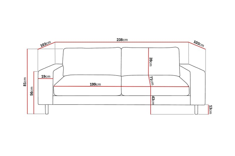 Scandi Djup 4-sits Soffa i Chenille - Mörkbeige - Möbler - Soffa - 4 sits soffa