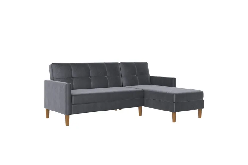Schäslong Lilly Antracit, Sammet - Antracit, Sammet - Möbler - Soffa - Divansoffor & schäslongsoffa