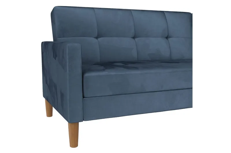 Schäslong Lilly Blå, Sammet - Blå, Sammet - Möbler - Soffa - Divansoffor & schäslongsoffa
