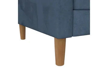 Schäslong Lilly Blå, Sammet - Blå, Sammet - Möbler - Soffa - Divansoffor & schäslongsoffa