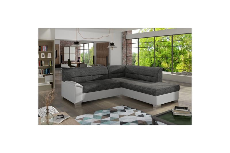 Sektionssoffa Eltap Delvo 247x214x83 cm - Berlin 02, Soft 17, Vit, Höger - Möbler - Soffa - Bäddsoffa