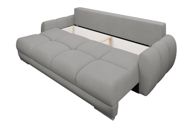 Simerly Soffa 3-sits i Plysch - Ljusgrå - Möbler - Soffa - 3 sits soffa