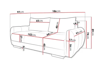 Simerly Soffa 3-sits - Mörkgrå - Möbler - Soffa - 3 sits soffa