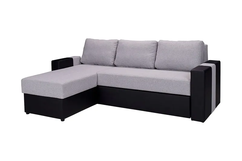 Aden Hörnsoffa - Grå/Svart - Möbler - Soffa - Skinnsoffor