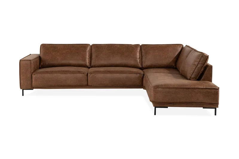 Akron 2,5-sits Soffa med Schäslong Höger läder, Brun