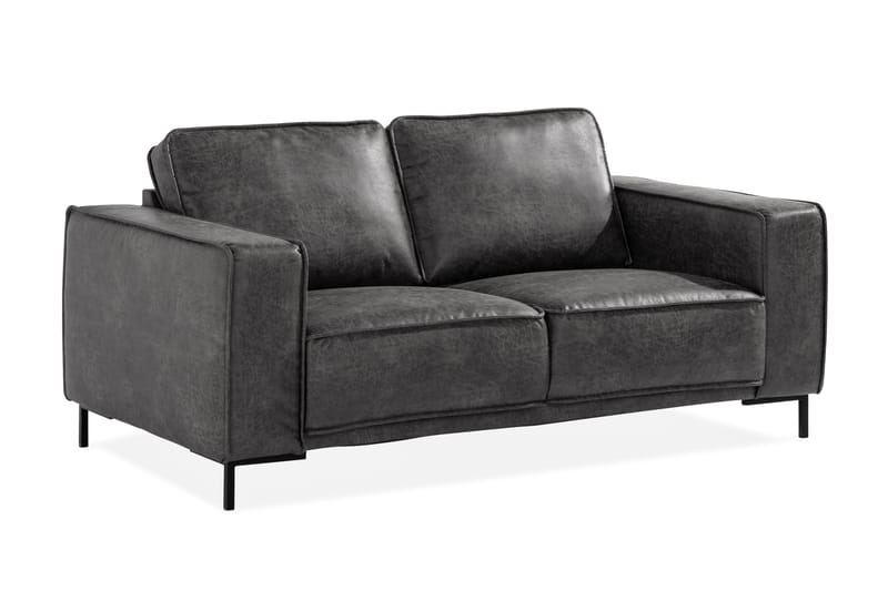 Akron 2-sits Soffa Bondedläder - Mörkgrå - Möbler - Soffa - Skinnsoffor