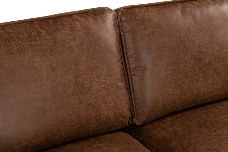 Akron 2-sits Soffa med Divan Höger Bondedläder - Brun - Möbler - Soffa - Skinnsoffor