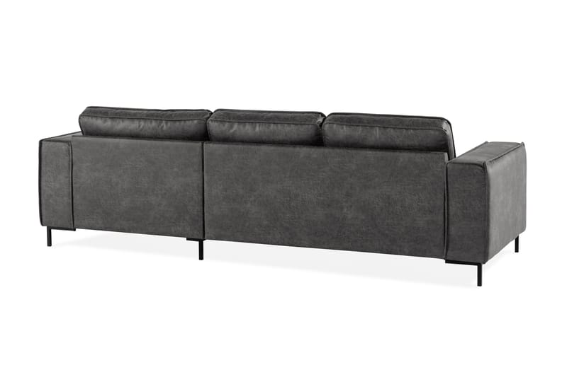 Akron 2-sits Soffa med Divan Höger Bondedläder - Mörkgrå - Möbler - Soffa - Skinnsoffor