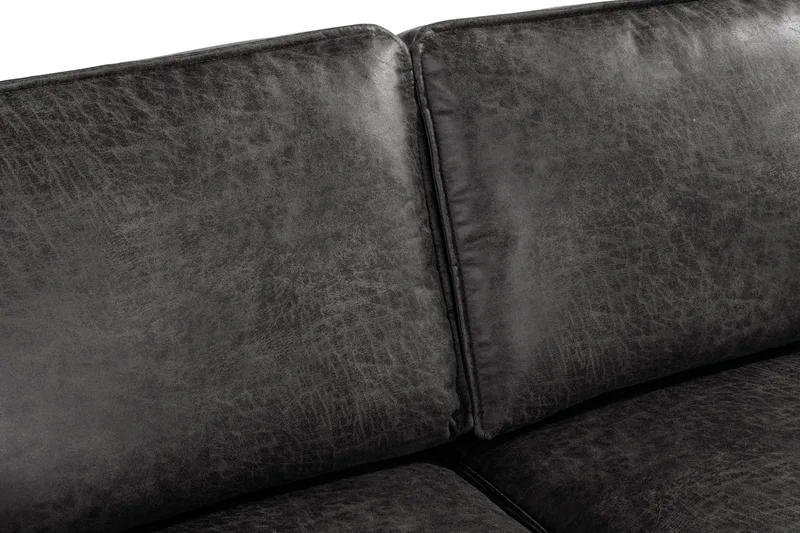 Akron 2-sits Soffa med Divan Höger Bondedläder - Mörkgrå - Möbler - Soffa - Skinnsoffor