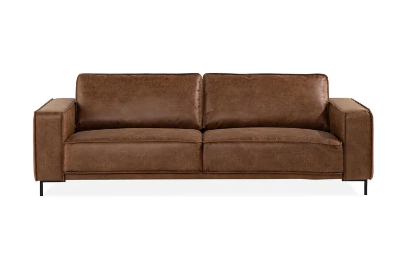Akron 3-sits Soffa Bondedläder, Brun