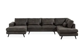 Copenhagen 5-sits Högervänd U-formad Soffa med Divan och Schäslong i Konstläder - Mörkgrå - Möbler - Soffa - Skinnsoffor