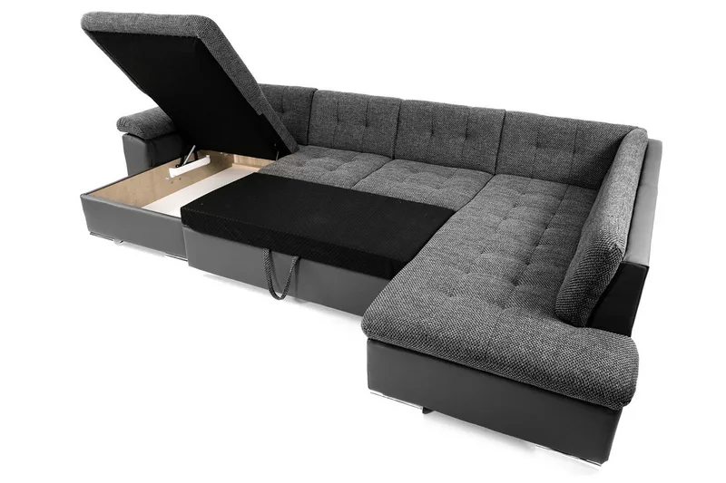 Dynir Hörnbäddsoffa Divan med Förvaring Höger - Beige/Brun - Möbler - Soffa - Skinnsoffor