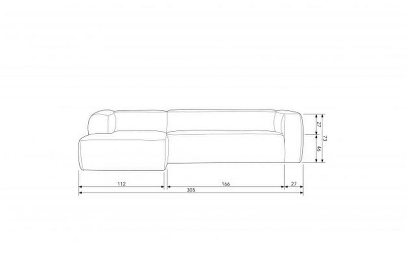 Harlow Divansoffa Vänster Äkta Läder - Cognac - Möbler - Soffa - Divansoffor & schäslongsoffa - 4 sits soffa med divan