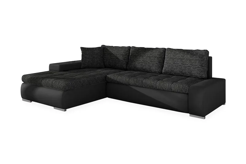 Irja Divanbäddsoffa 3-sits Vändbar - Svart - Möbler - Soffa - Skinnsoffor