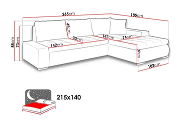 Irja Divanbäddsoffa 3-sits Vändbar - Svart - Möbler - Soffa - Skinnsoffor
