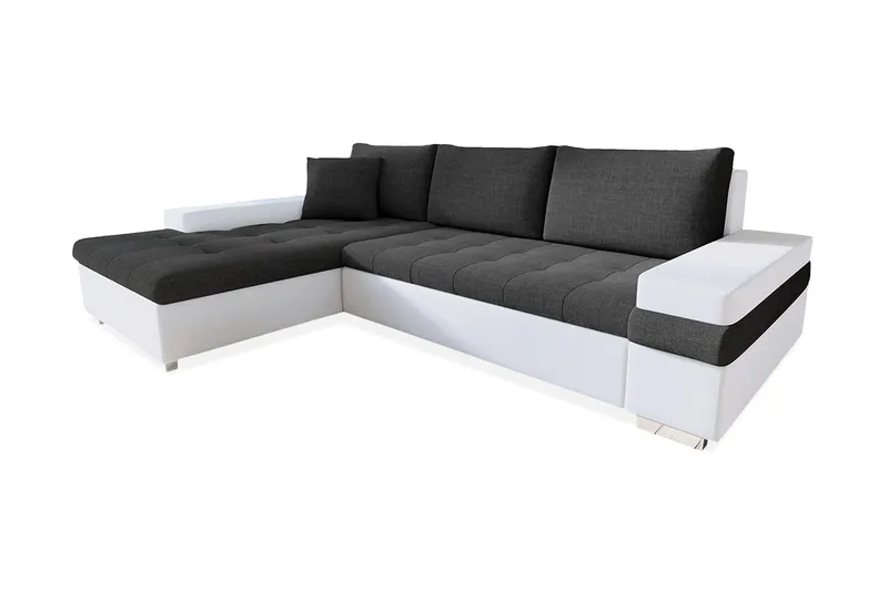 Naoma Divanbäddsoffa 274x182x83 cm, Grå/Vit