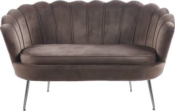 Soffa 2-sits brun sammet med kromade ben - Brun - Möbler - Soffa - Sammetssoffa