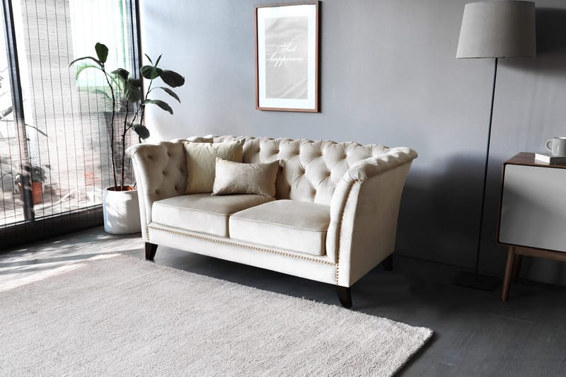 Soffa 2-sits chesterfield beige - Milton - Beige - Möbler - Soffa - 2 sits soffa