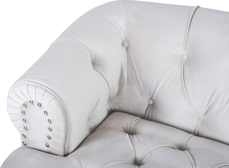 Soffa 3-sits chesterfield beige sammet - Beige - Möbler - Soffa - Chesterfield soffa
