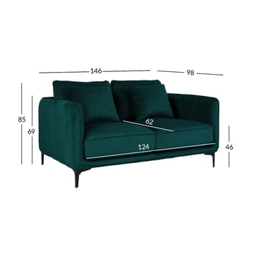 Soffa Bianka 2-sits - grön - Möbler - Soffa - Sammetssoffa